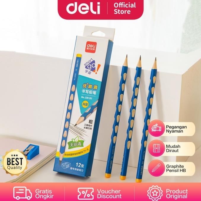 

Terbaru - Deli Graphite Pencil 2B / Pensil Kayu Untuk Belajar 12 pcs/box 5818X !