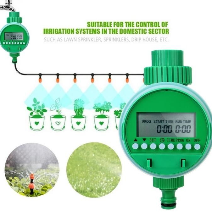 Digital Timer Irigasi Air Otomatis Stop Kran Elektrik Penyiraman Taman