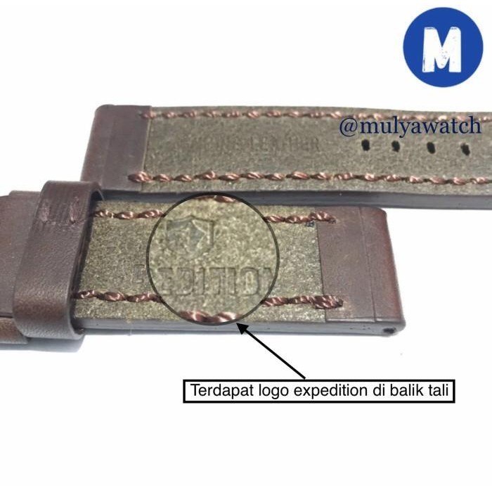 Strap Tali Jam Tangan Kulit Expedition Original 22 24 Hitam Cokelat
