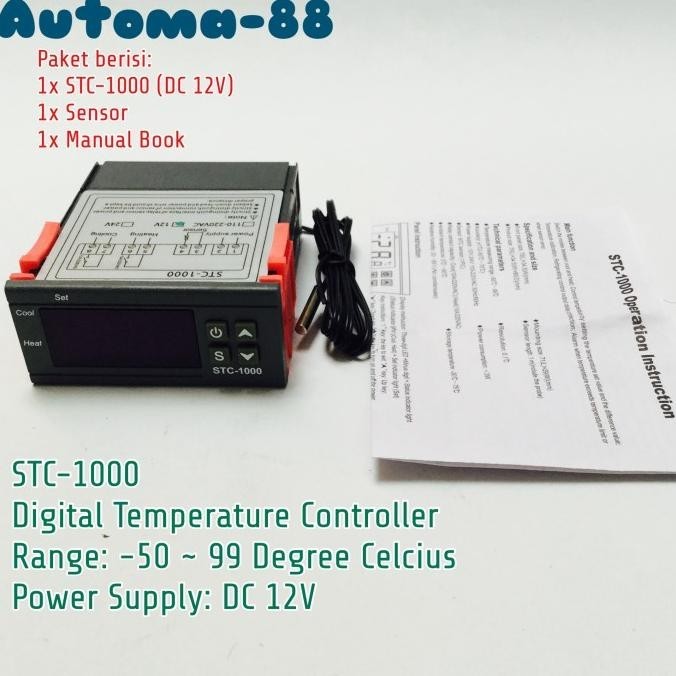 STC-1000 12Vdc Thermostat Digital Temperatur kontrol DC 12V STC1000
