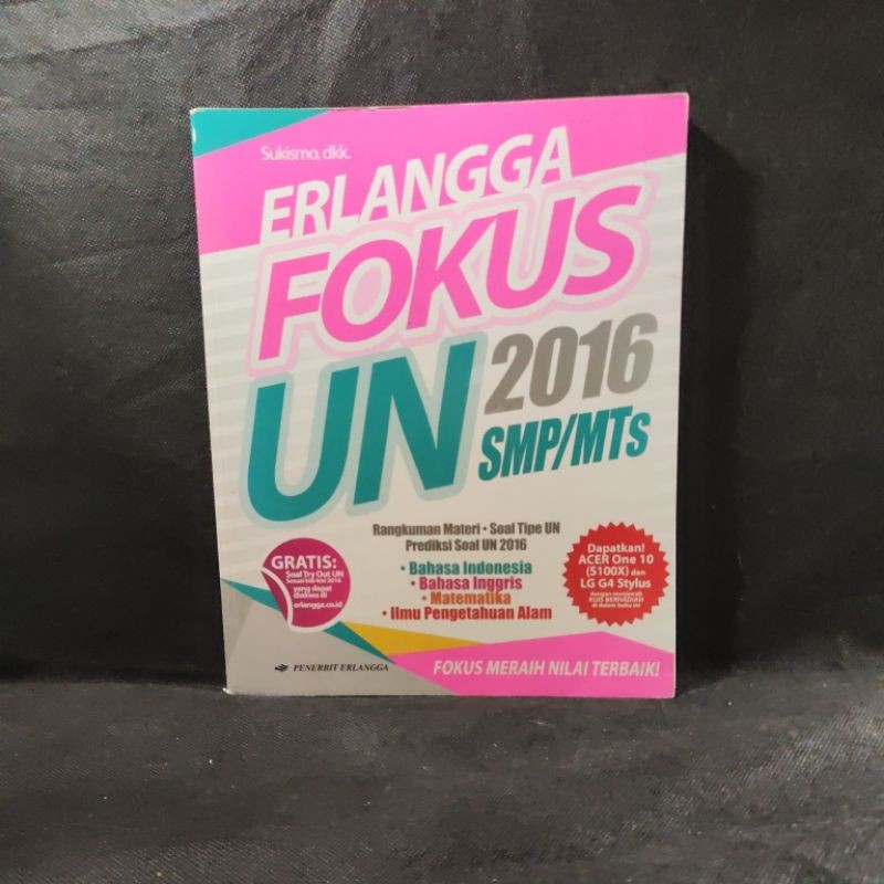 Buku Erlangga Fokus UN 2016 SMP/MTS, Erlangga, Sukismo