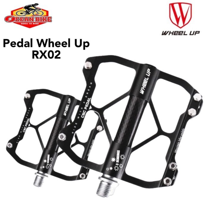 Pedal Flat Sepeda Wheel Up Carbon 3 Bearing