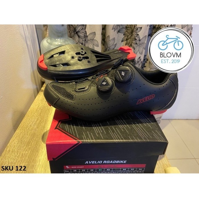 Sepatu Roadbike Avelio Sepatu Sepeda Cleat Black Original
