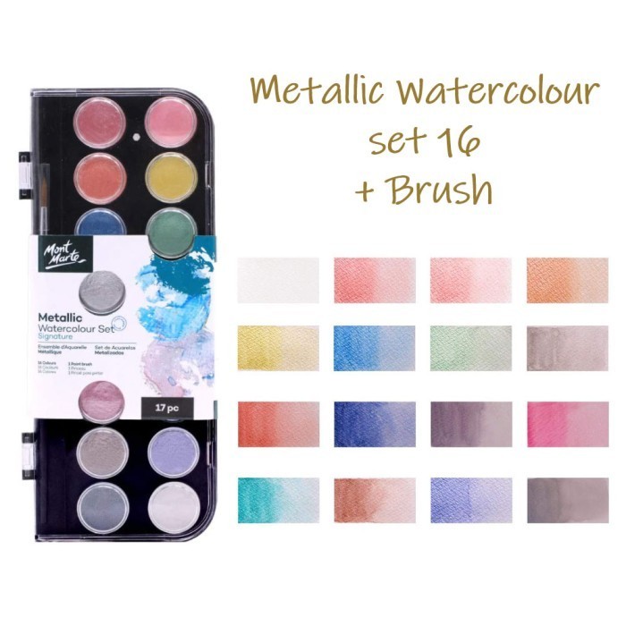 

Terjangkau Mont Marte Metallic Watercolor Set 17 / Cat Air Metalik