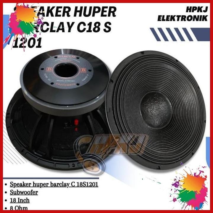 speaker huper barclay c18s1201 18 inch speaker 18inch c18s 1201 (kwj)