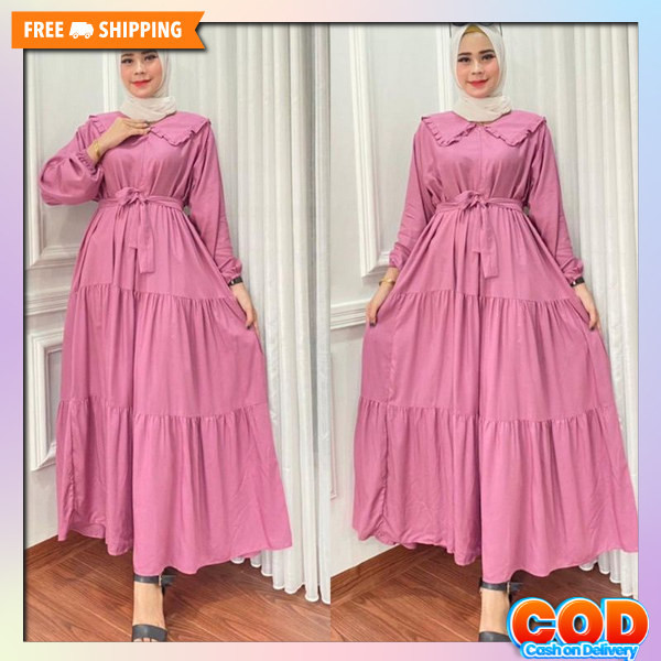 Branded Idulfitri Berkwalitas Buju Ibu2 Pesta Famis Gamis Wsnita Casual Gamis Murah Bahan Premium Le