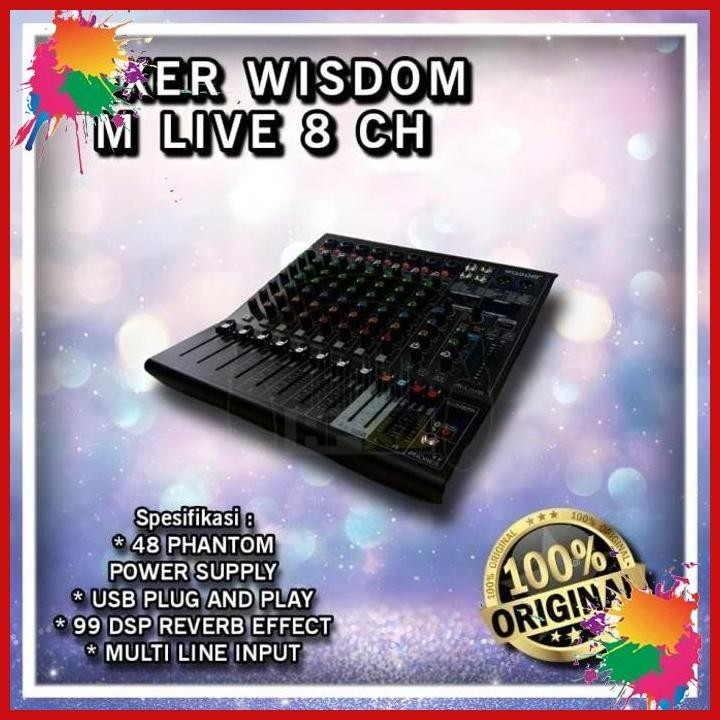 mixer audio wisdom m-live 8 channel mixer wisdom m live 8 ch (kwj)