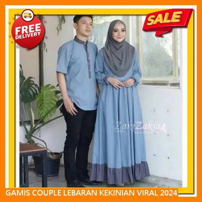 Baju Lebaran Kapelan Suami Istri Anak Fashion Muslimah Modern Gami Capel Idul Fitri Import Gamis Cop