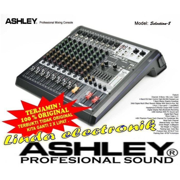 mixer ashley selection 8 ORYGINAL 8 channel ashley selection8