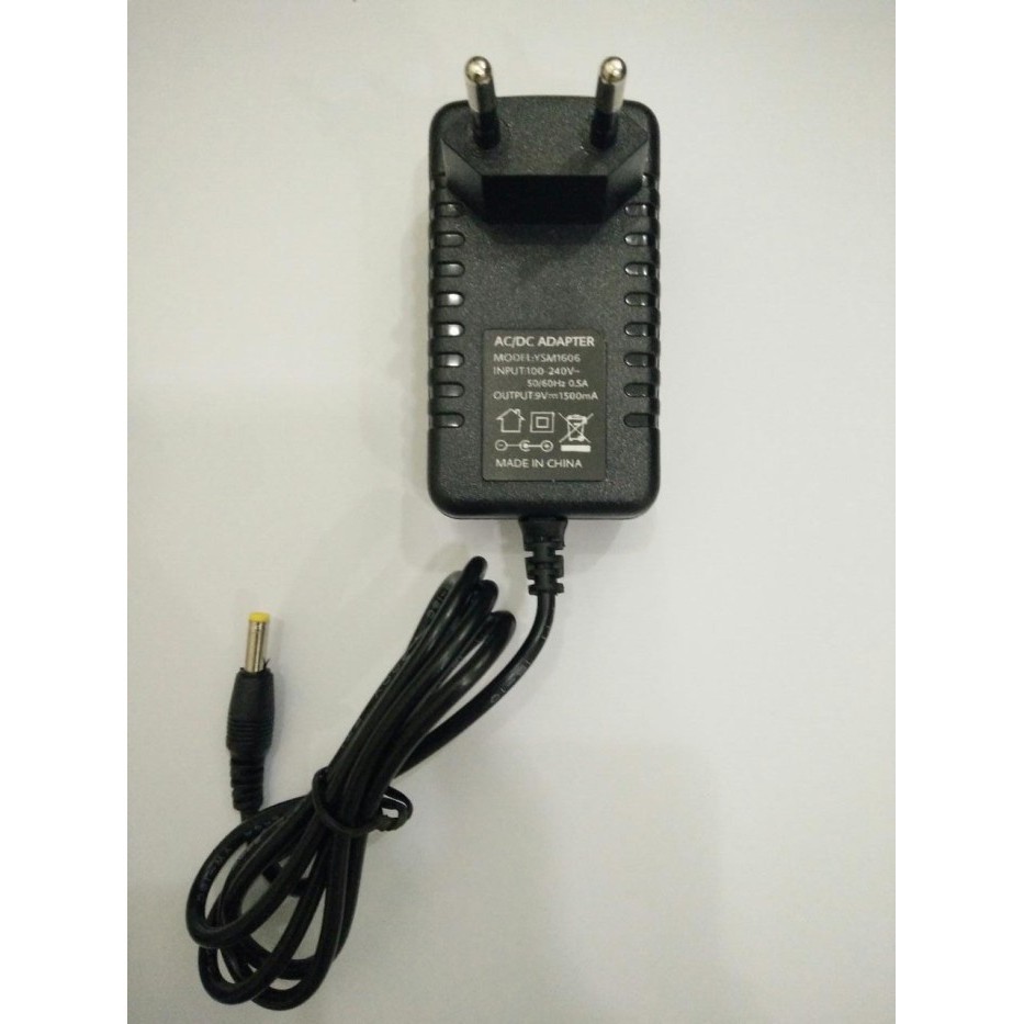 Charger INPUT 100-240V - 50/60Hz 0.5A OUTPUT 9V 1500mA Model YSM 1606