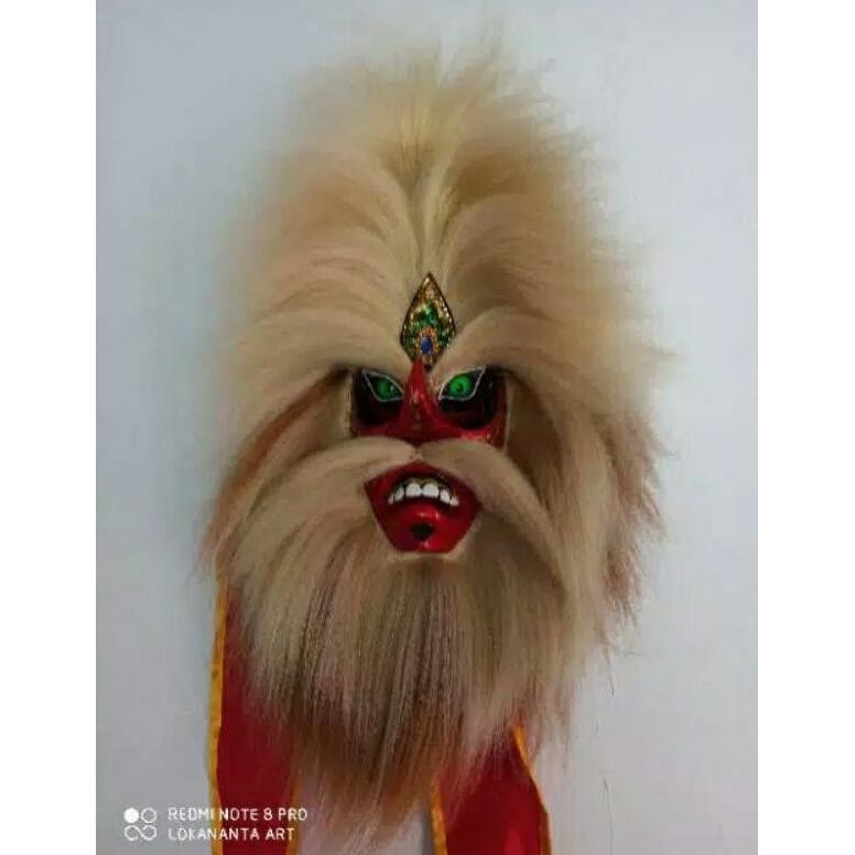 Promo Akhir Tahun Topeng Ganongan Topeng Bujang Rambut Sintetis Rambut Putih Topeng Gedrok Leak Sale