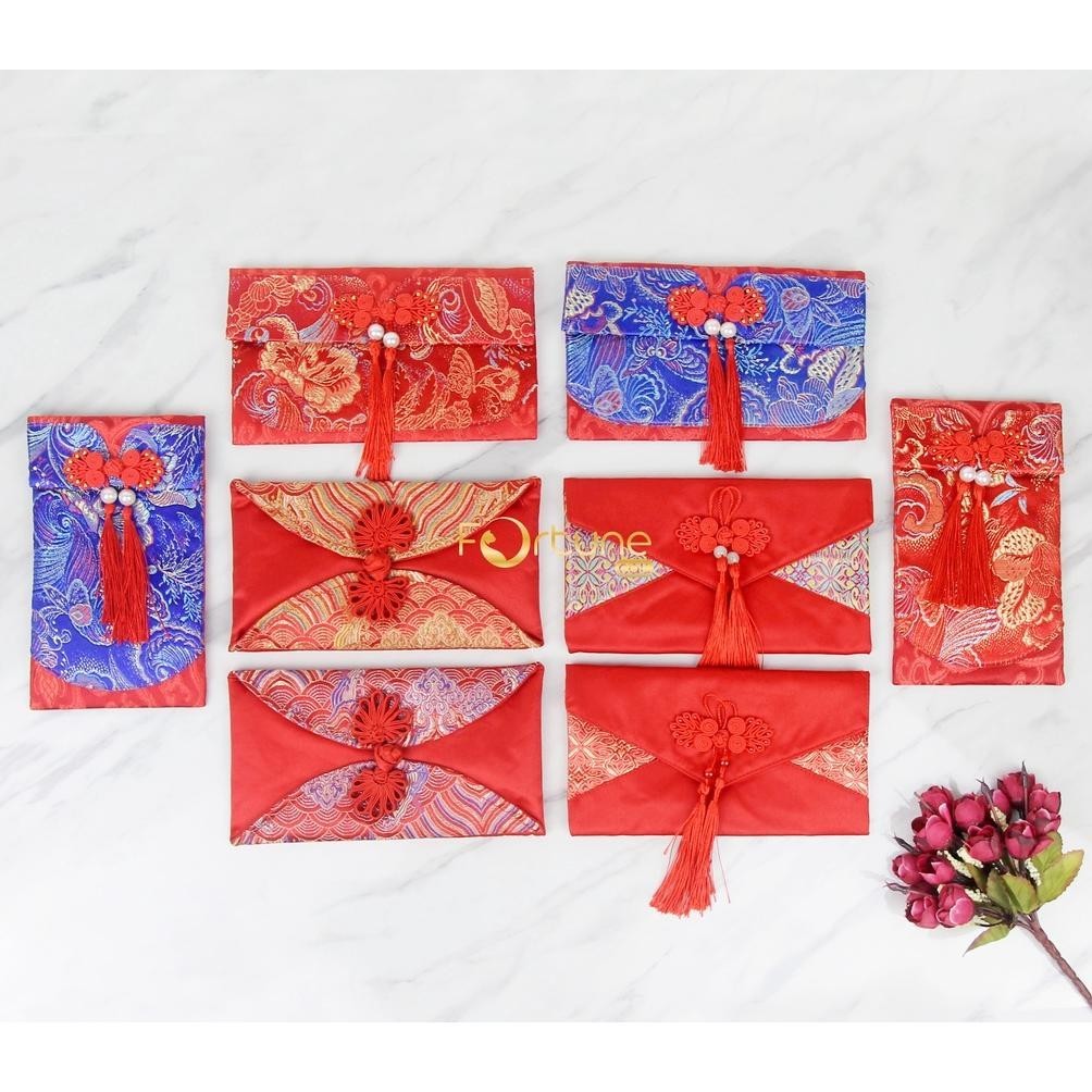 

Diskon Ekstra" Angpao Imlek 2024 Kain Chinese New Year Hong bao Red Envelope Terbaru Gantungan Pita ||