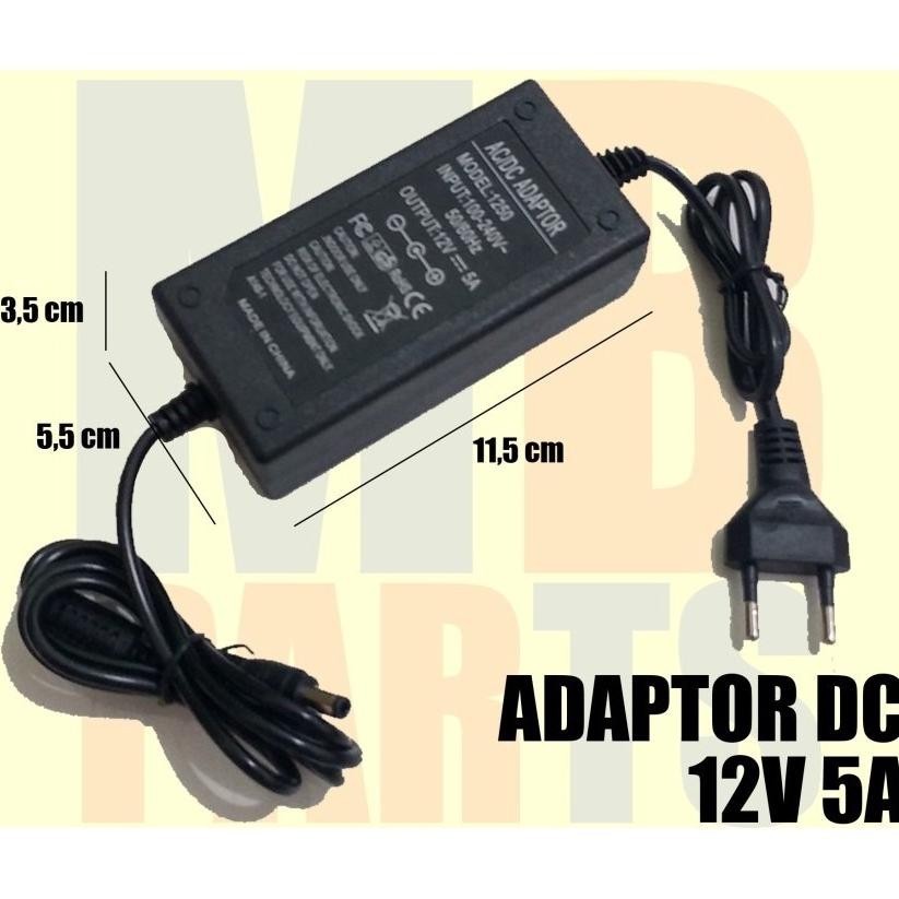 WAH Adaptor 12 Volt 5 Amper Murni Untuk Pompa DC
