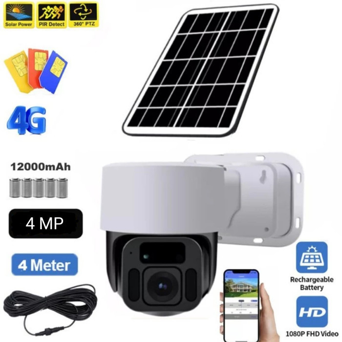 CCTV 4G GSM Solar Panel Tenaga Surya Wistino Kamera Waterproof