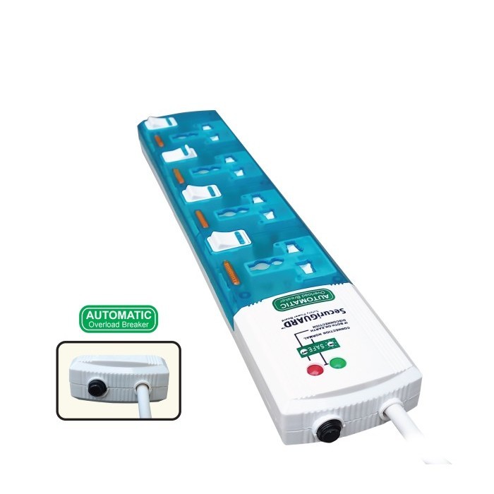 READY Securiguard steker strip Universal TSP 4 lubang colokan listrik - 3M