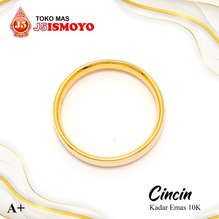 Cincin - Cincin Emas Asli Pria Wanita Pipa Polos J5Ismoyo