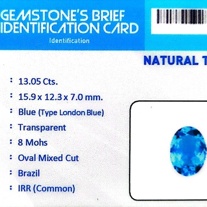 Cincin - Cincin Batu Natural Pria London Blue Topaz Lengkap Sertifikat