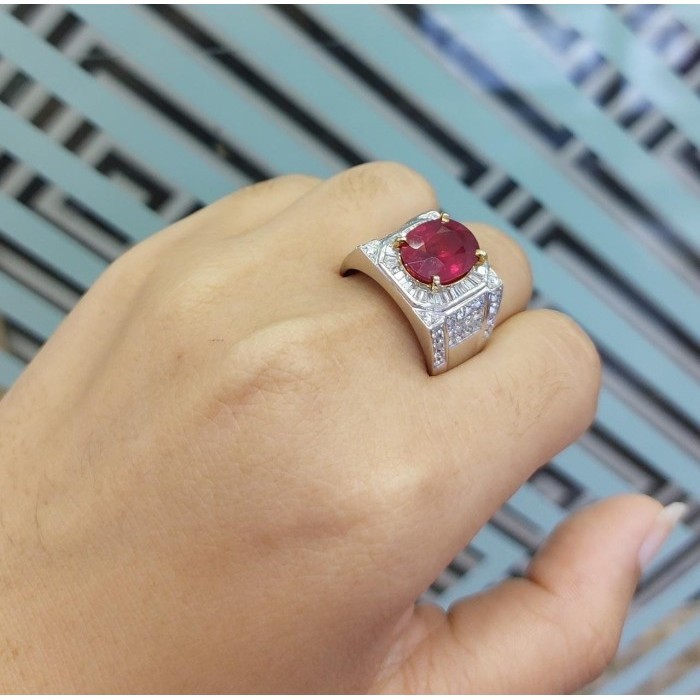 Cincin - Cincin Berlian Pria Batu Ruby Vmr438216 Victoria Jewellery