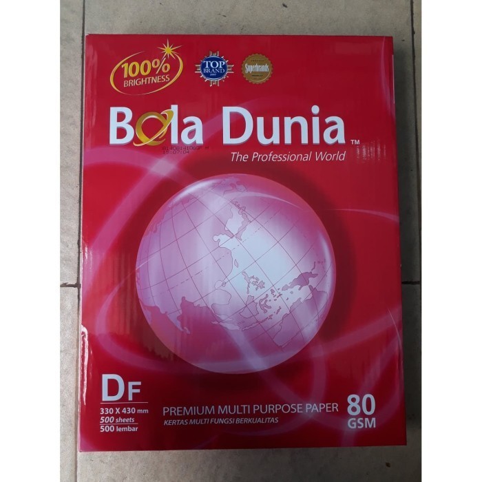 

MURAH Kertas Hvs Bola Dunia 80 Gsm/Gr Ukuran Double Folio/DF