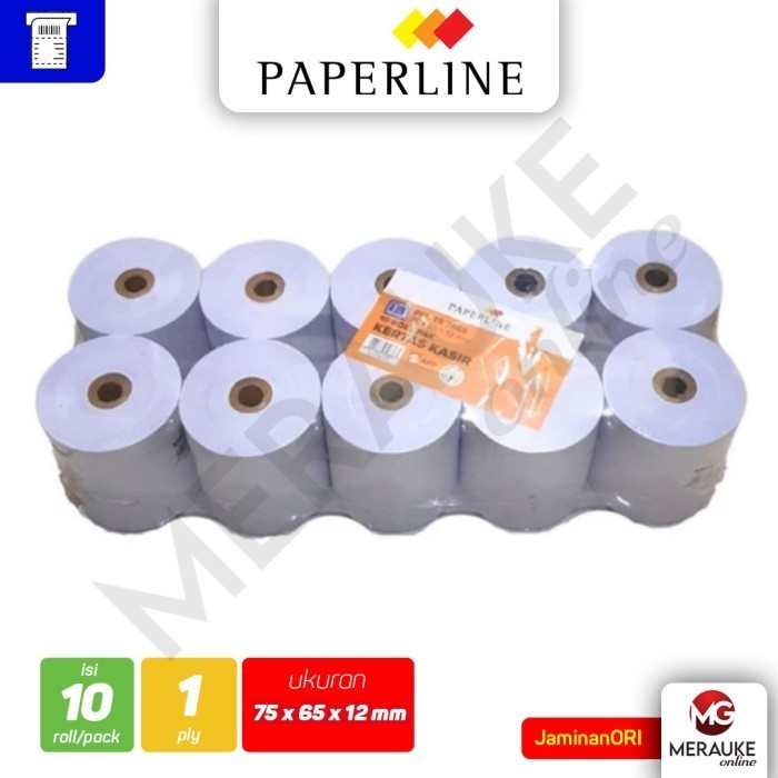 

MURAH Paperline Kertas Telstruk / Kertas Kasir 1 Ply 75x65 (Isi 10 Rol)