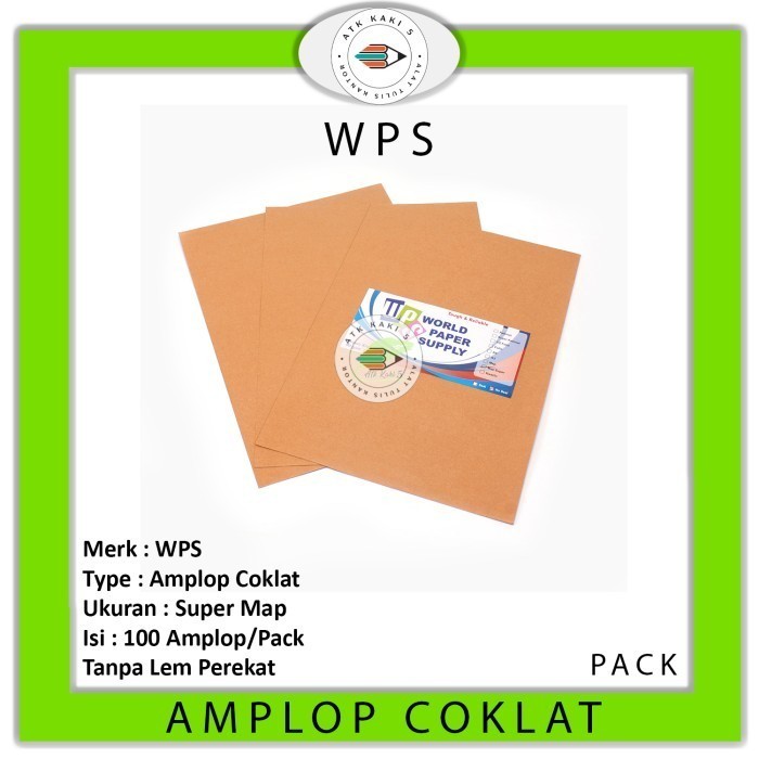 

HRG DISKON Amplop Coklat Ukuran Super Map WPS ( 29 x 39,5 cm )