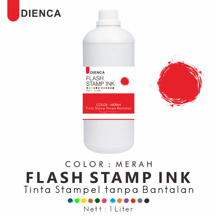 

PROMO Tinta Stempel Flash Dienca Official 1 Liter Warna Merah