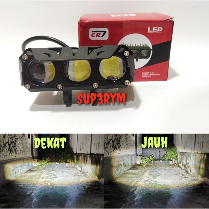 TERLARIS Lampu Tembak Laser SQL 3 Mata cr7 Full Alumunium Premium