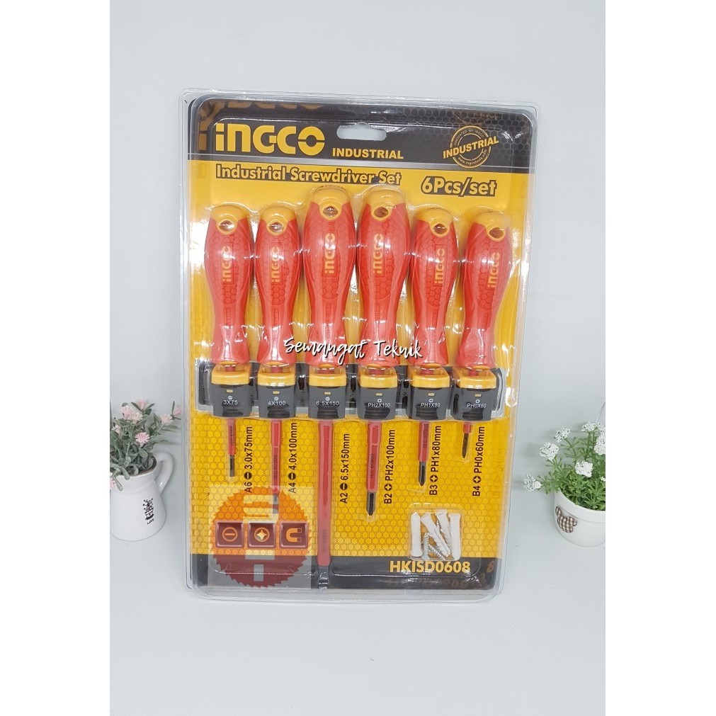 INGCO OBENG LISTRIK SET 6 PCS ELECTRIC ELECTRO SCREWDRIVER INGCO