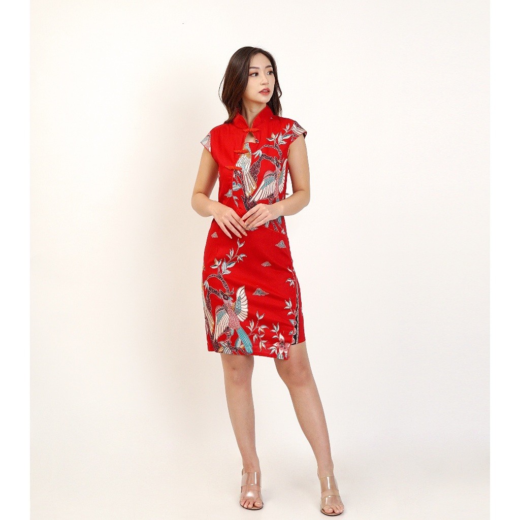 Dress Imlek Dewasa Wanita 2024 Perempuan Cina Pakaian China Terbaru 2023 Baju Shio Naga Batik Dres C