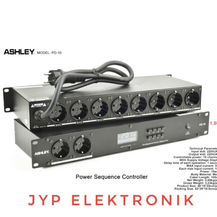 POWER DISTRIBUTOR ASHLEY PD10 PENGAMAN SOUND SYSTEM DAN ALAT LISTRIK