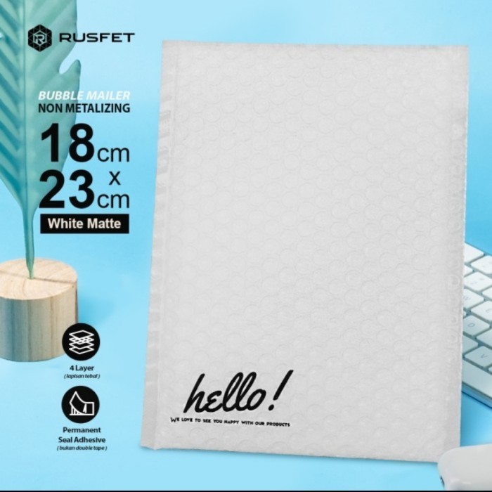 

AMPLOP BUBBLE MAILER RUSFET HELLO DUS HITAM PINK TOSCA PUTIH 18X23 Bellvin Store