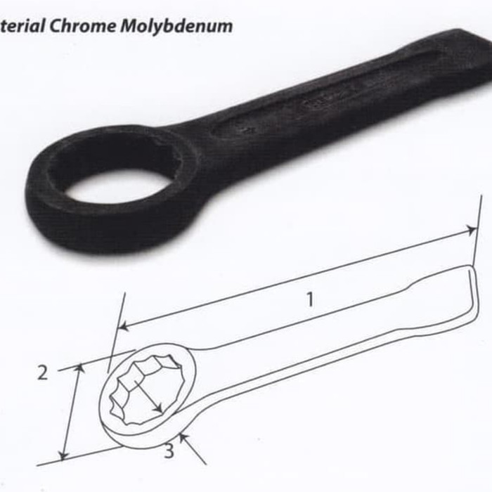 Tjap Mata Kunci Ring Ketok 41 Mm / Tjap Mata Slogging Wrench 41 Mm