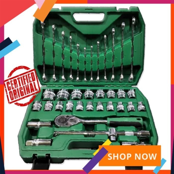 Kunci Shock Set 36 Pcs Tools Box Dan Ring Pas Kunci Shock Mekanik
