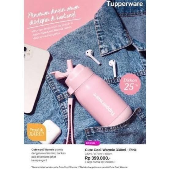 TUPPERWARE CUTE COOL WARMIE THERMOS 330 ML - PINK // MINI TERMOS