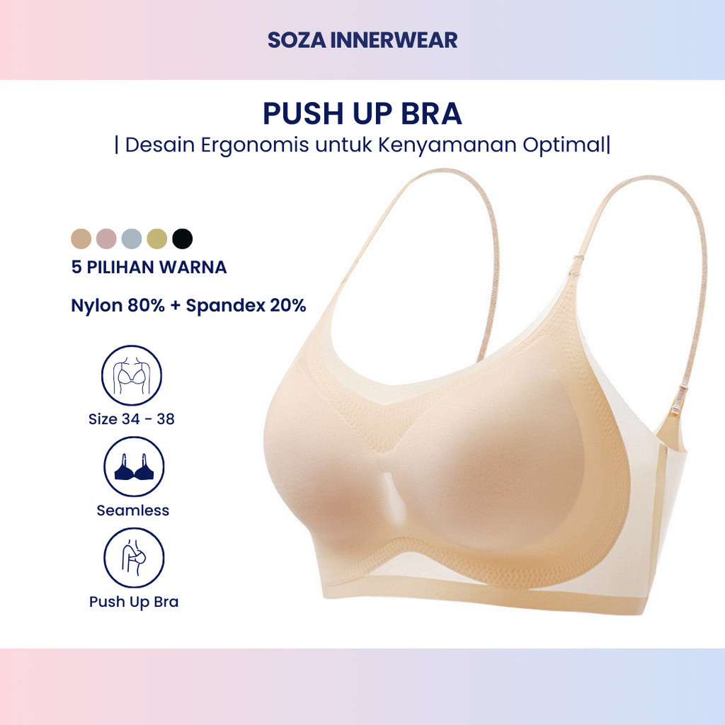 Seamless Bra Tidak Membekas 016 Bahan Lembut Halus Push Up Bra Size L XL XXL Jumbo Kombinasi Lace Si