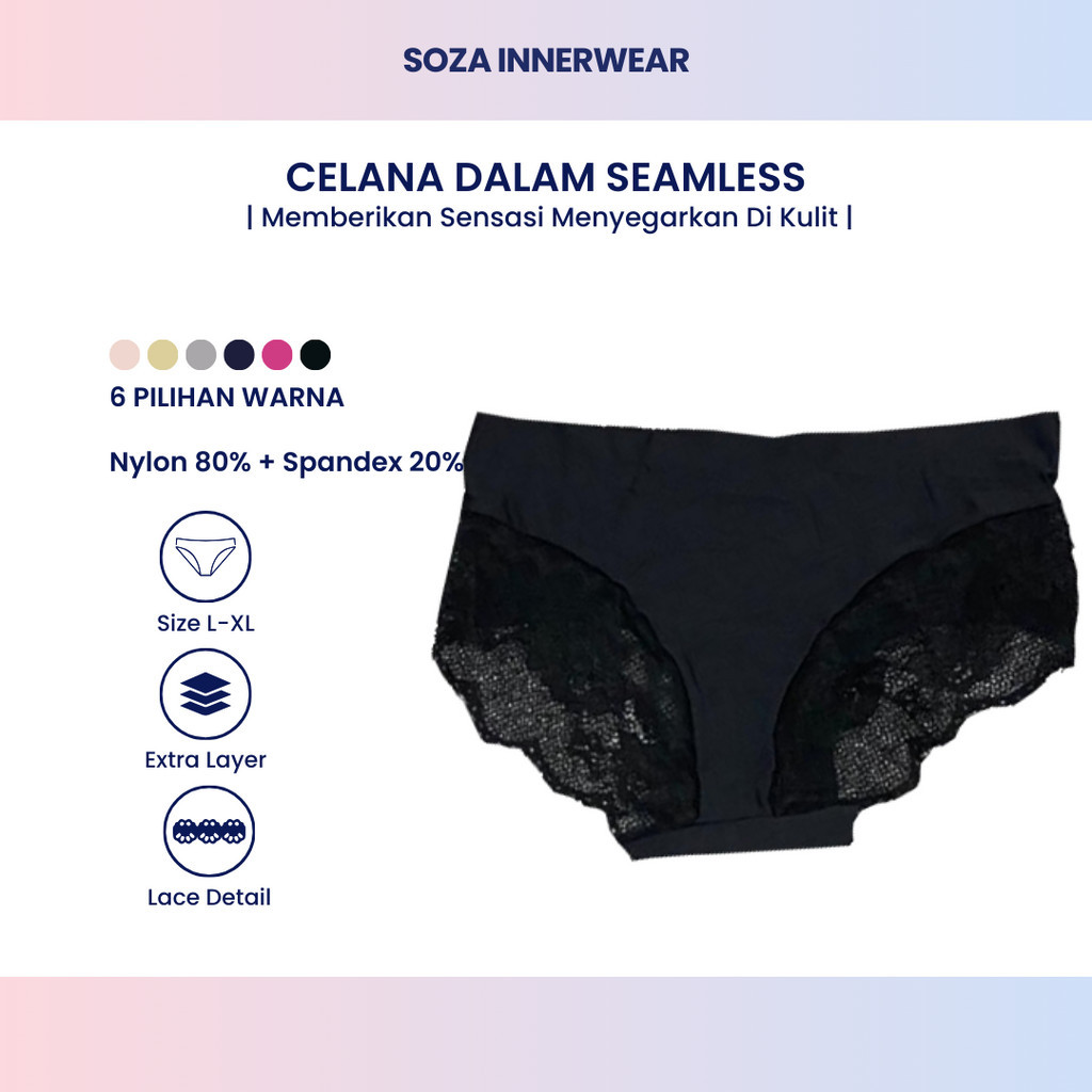 Celana Dalam Wanita Sexy 501 Bahan Es Sutra Dingin Motif Renda Brukat Batik Pinggiran Ada Extra Bawa