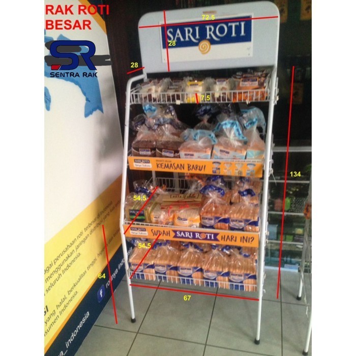 Rak Snack/ Rak Roti 4 Susun- Ukuran Besar