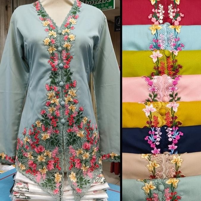 kebaya encim modern bahan katun toyobo