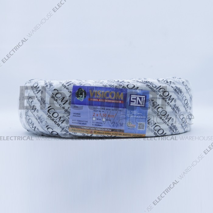 Kabel NYM 2x1.5mm2 VISICOM 25 Meter 2x1.5mm 2x1.5 2x1,5 25M SNI LMK