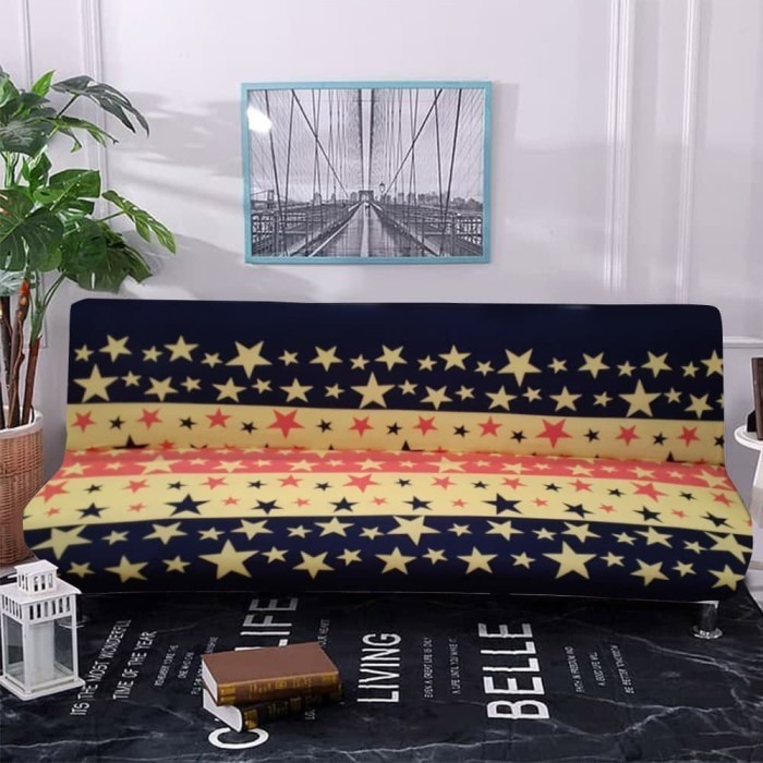Cover Sofa 3 Seater Bukan Informa Elastis Motif Sarung Kursi Kuning