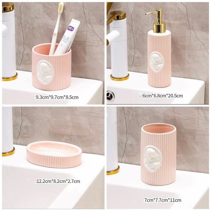 Set Tempat Sikat Gigi Dan Tempat Sabun Cair Set Kerak Kamar Mandi