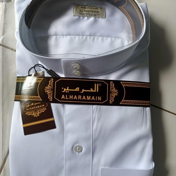 Gamis haramain impor viet polyster putih -jubah pria haramain polyster