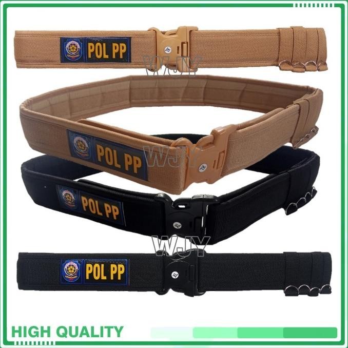 KOPEL PDL POL PP SABUK KOPEL TACTICAL IKAT PINGGANG LOGO SATPOL PP