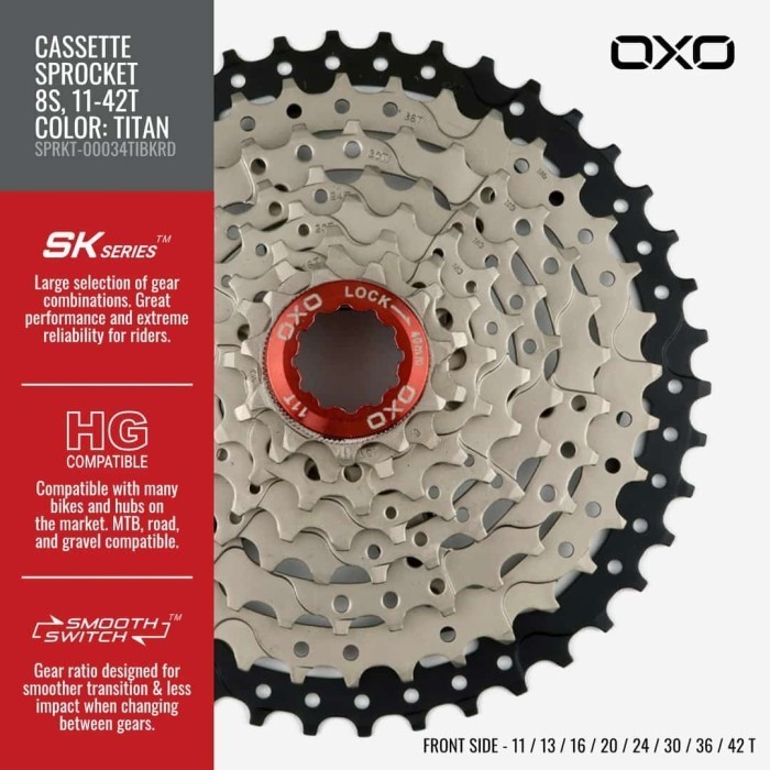SPROCKET SLOP CASSETTE OXO 8 SPEED 11-42T