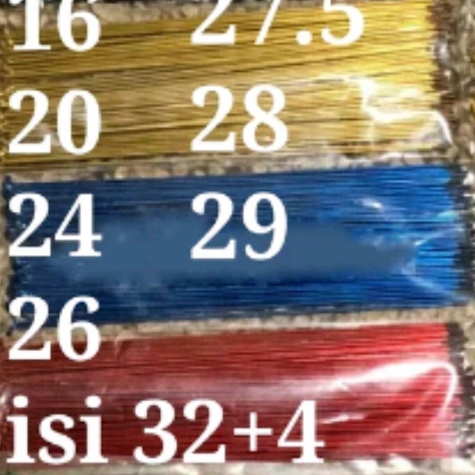 SPOKE JARI RUJI RODA 26-27.5 SEPEDA MTB SPT GENIO WAKE GOLD RED WARNA