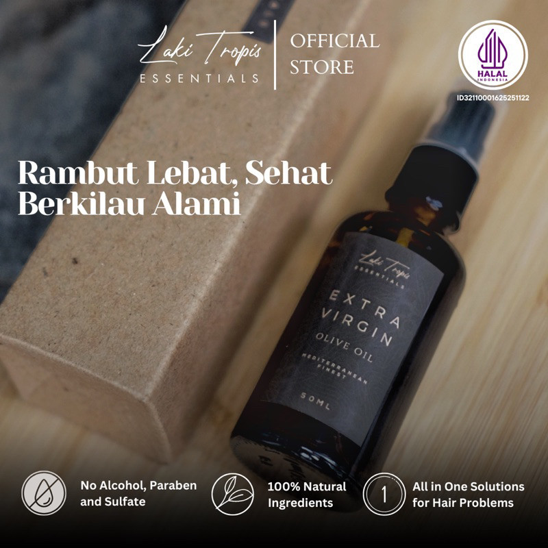Extra Virgin O Oil Untuk Rambut By Laki Tropis [Beli 3 Botol Free Sisir] Vitan Rambut
