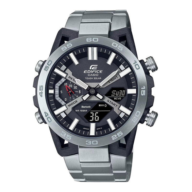 Jam Tangan Pria Casio Edifice ECB-2000D-1ADF Men The Sospensione Digital Analog Dial Stainless Steel