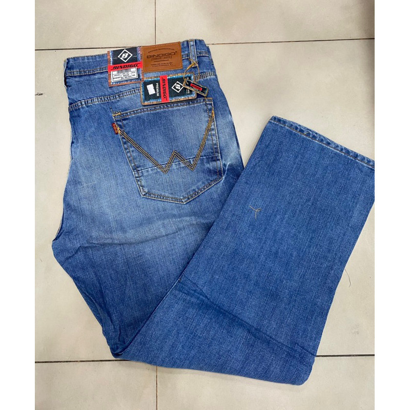 NEW LAUNCHING TERMURAH CELANA JEANS CELANA JEANS JUMBO PRIA PREMIUM BINDIGO / CELANA SUPER JUMBO