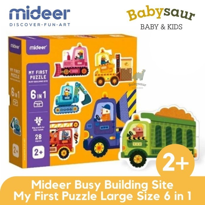 Mideer 6in1 My First Puzzle Busy Building Site Mainan Edukasi Anak 2+