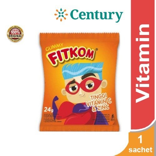 

Fitkom Gummy Vitamin C & Zinc Isi 1 Sasheet @24 Gram / Multivitamin / Daya Tahan Tubuh
